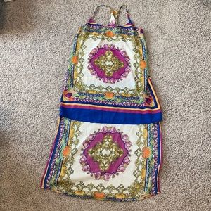 Colorful satin dress